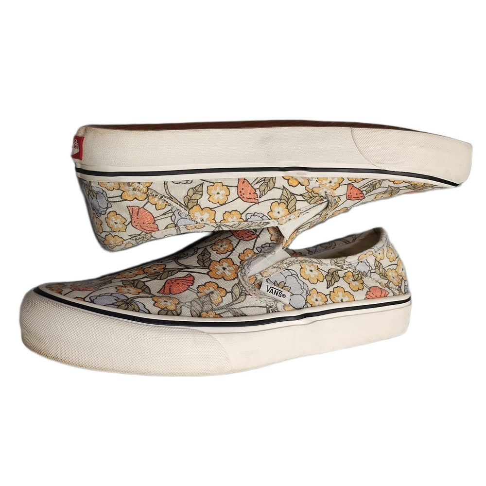 Vans Sneakers Mens Size 10 Multi Floral Ecocush Comfort Round Toe Slip On 500714